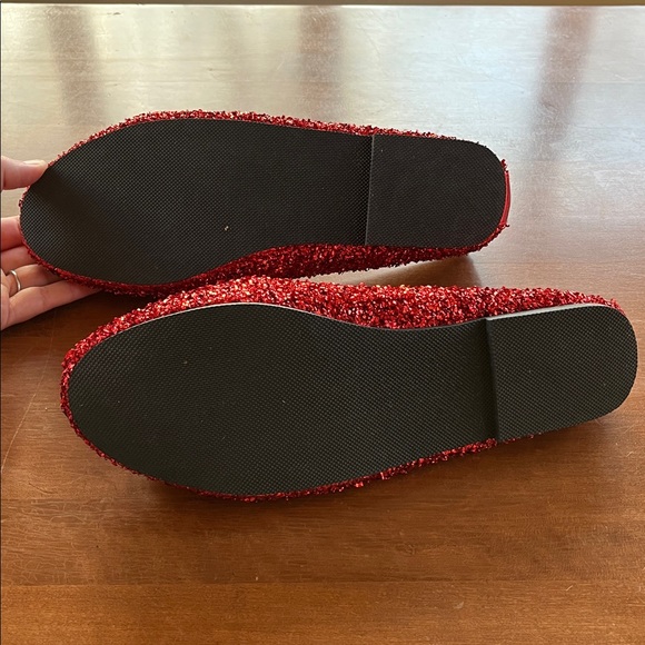 Red Glitter Flats with Bow (NWOT) - Picture 9 of 10